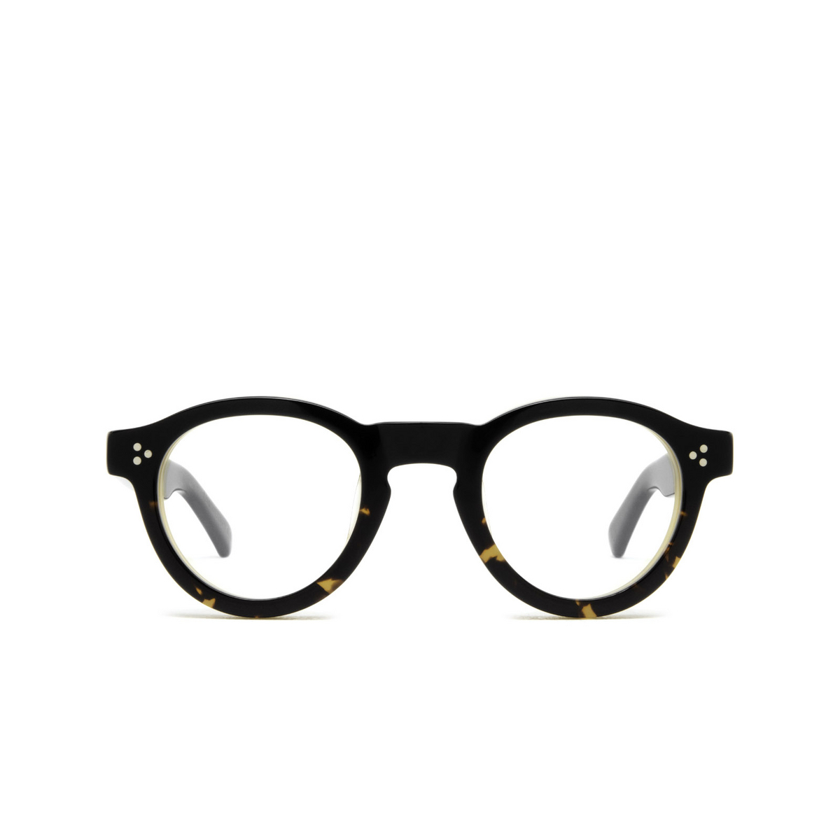 Lesca® Round Eyeglasses: Gaston Optic color Tortoiseshell / Beige A1 - front view.