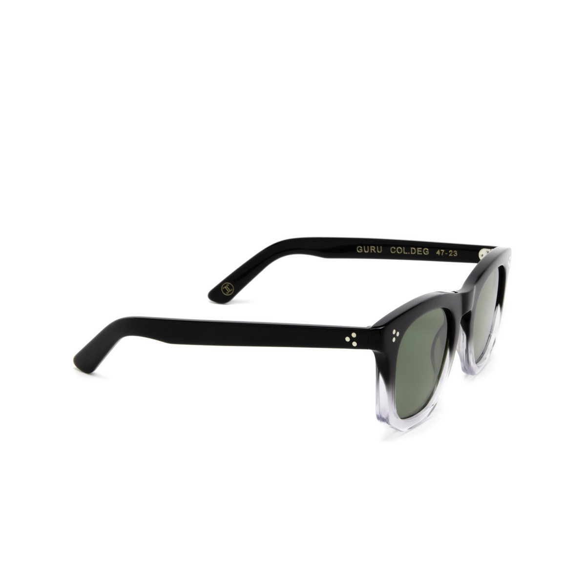 Lesca® Irregular Sunglasses: Guru Xl Sun color Gradient Black Deg - three-quarters view.