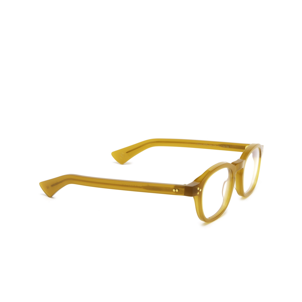 Lesca® Square Eyeglasses: Iota color Honey 23 - three-quarters view.