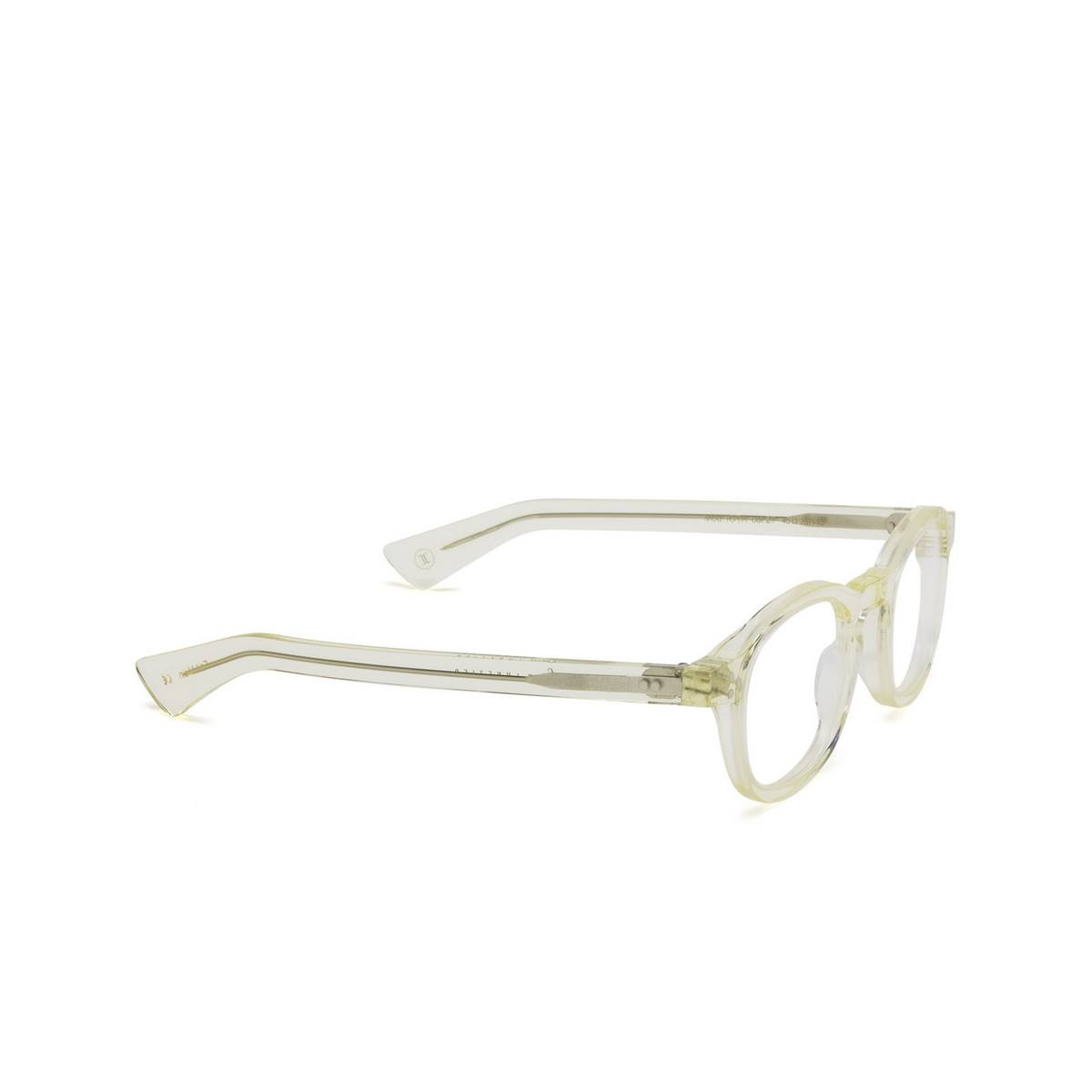 Lesca® Square Eyeglasses: Iota color Champagne 27 - three-quarters view.