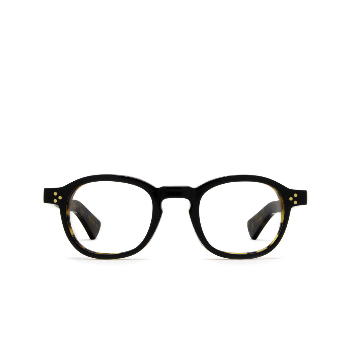 Lesca® Square Eyeglasses: Iota color Black Tortoiseshell 9 - front view.