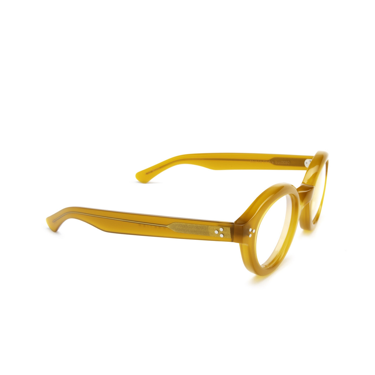 Lesca® Round Eyeglasses: La Corbs Optic color Honey 0030 - three-quarters view.