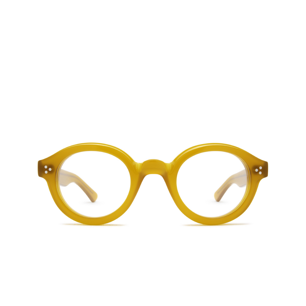 Lesca® Round Eyeglasses: La Corbs Optic color Honey 0030 - front view.