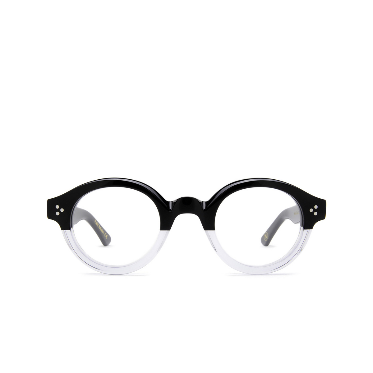 Lesca® Round Eyeglasses: La Corbs Optic color Black Gradient 100 / DEG - front view.