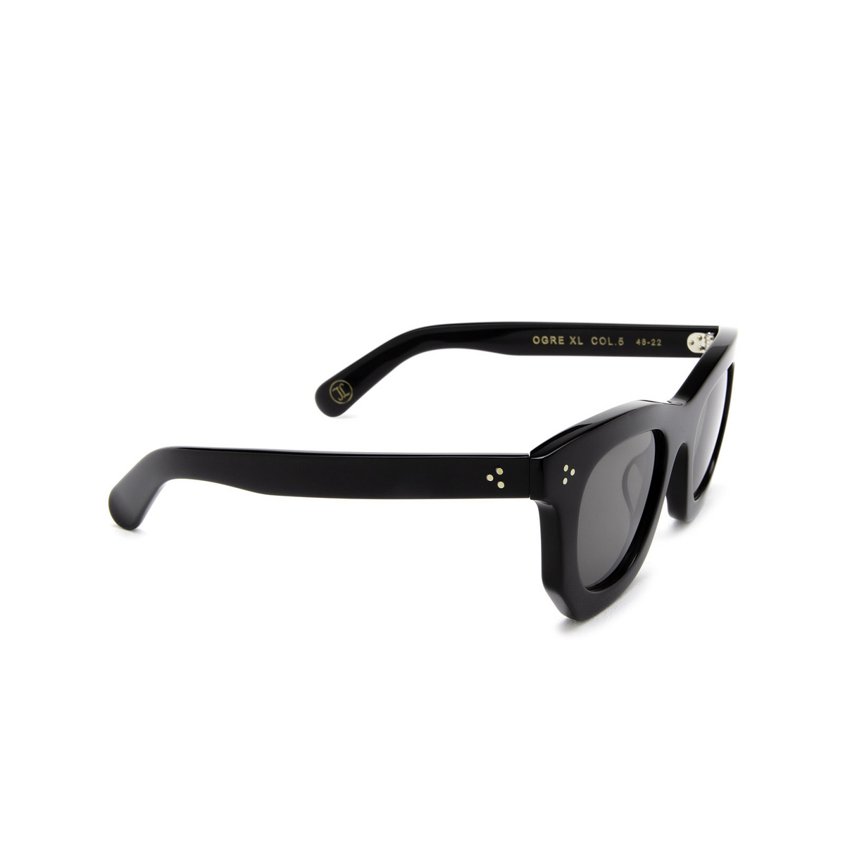 Lesca® Irregular Sunglasses: Ogre Xl Sun color Black 5 - three-quarters view.