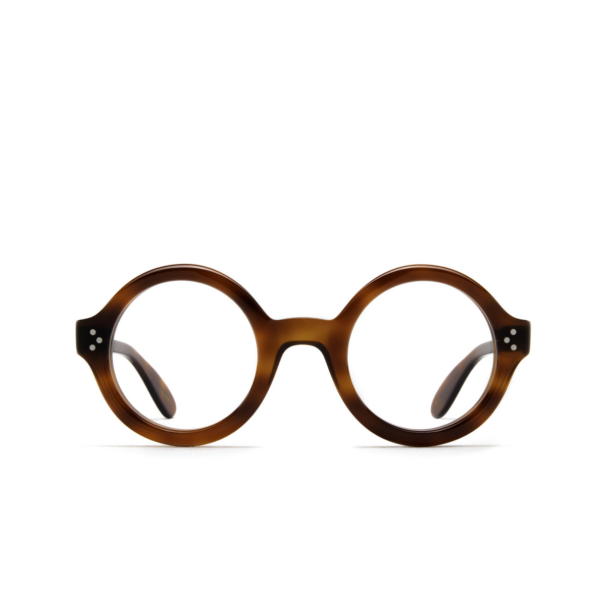 Lesca® Round Eyeglasses: Phil color Havana 053 - front view.