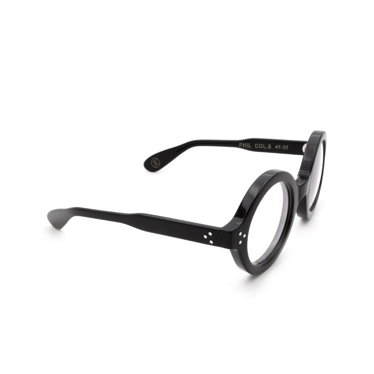 Lesca PHIL Eyeglasses 5 Black - three-quarters view