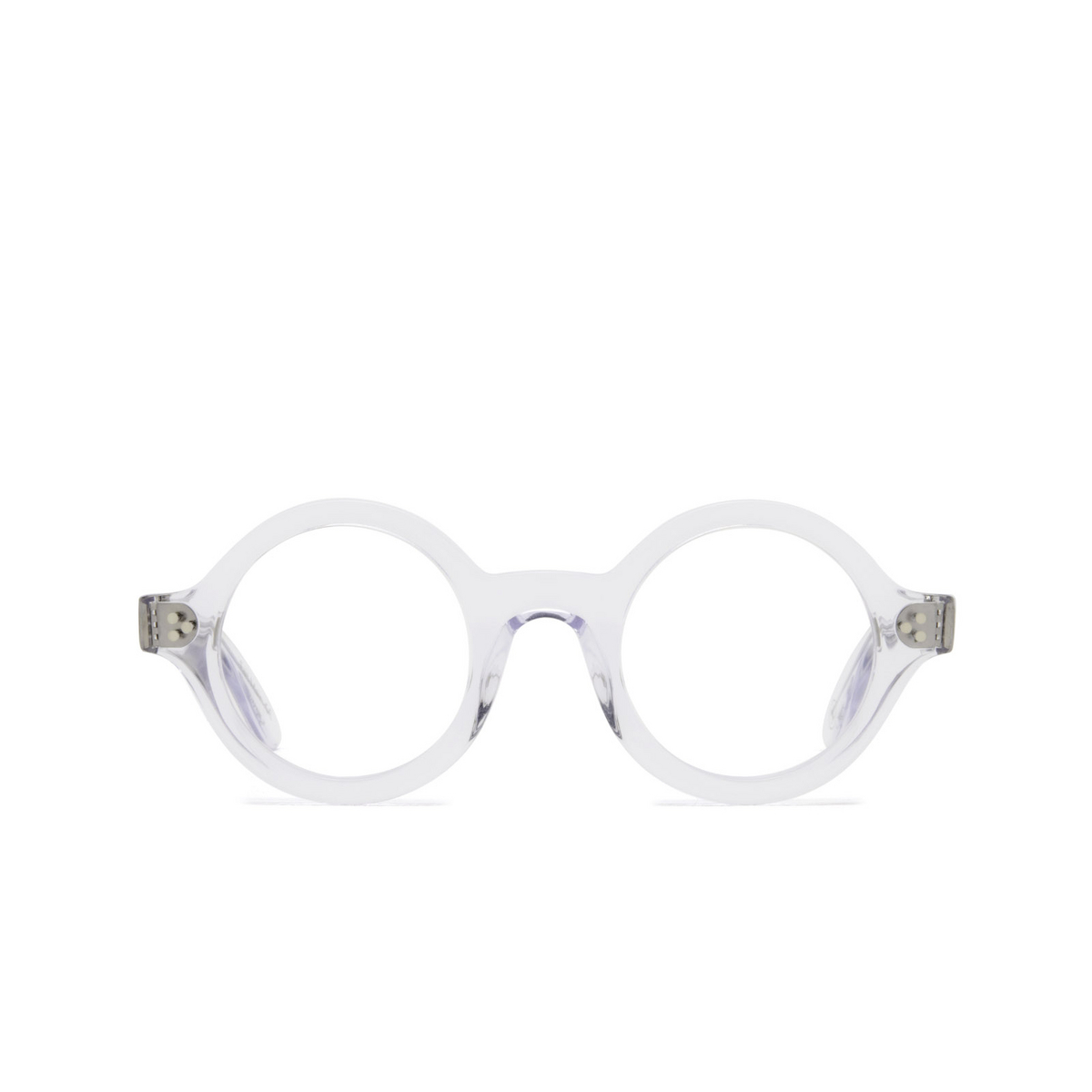 Lesca® Round Eyeglasses: Saga color Crystal Cr - front view.