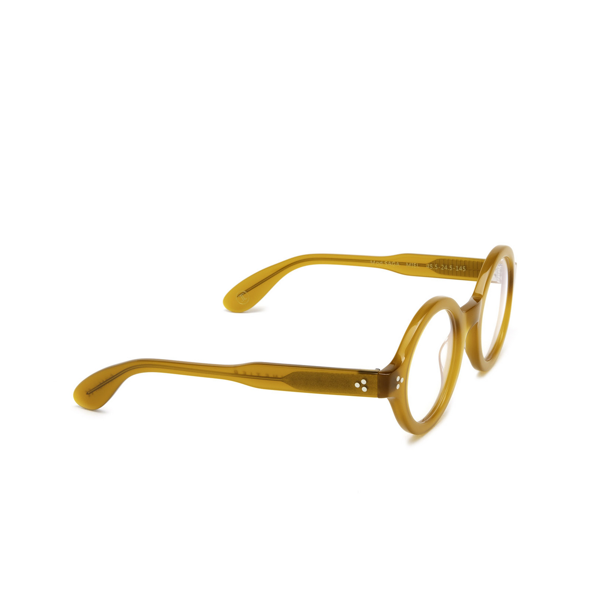 Lesca® Round Eyeglasses: Saga color Honey Miel - three-quarters view.