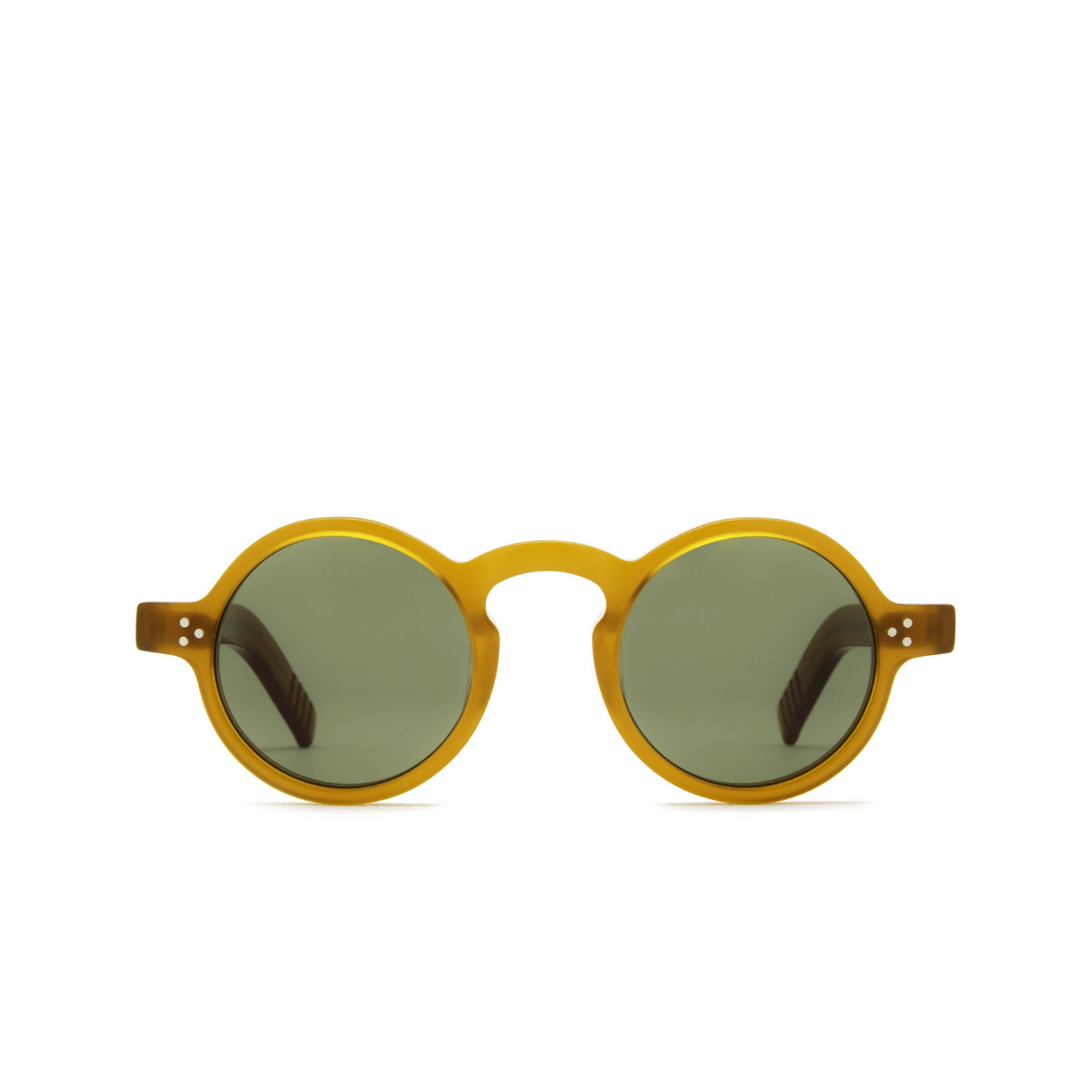Lesca® Round Sunglasses: S.freud color Honey 1 - front view.