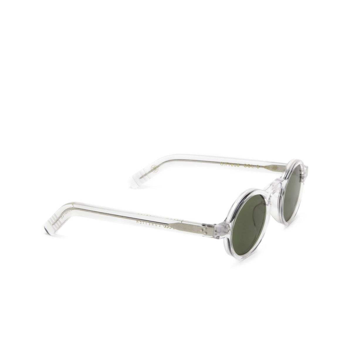 Lesca® Round Sunglasses: S.freud color Crystal 3 - three-quarters view.
