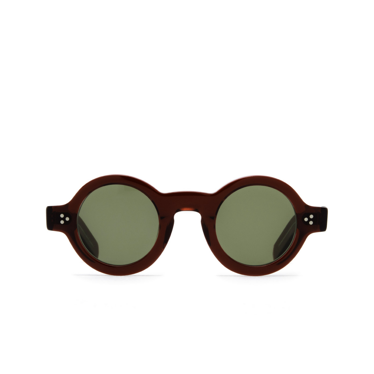 Lesca® Round Sunglasses: Tabu color Red A4 - front view.