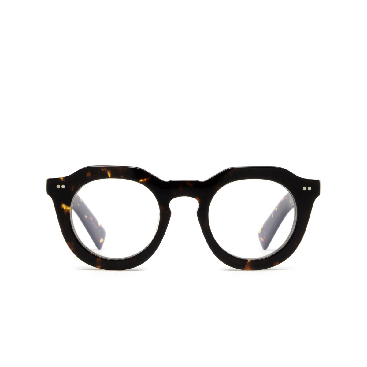 Lesca® Irregular Eyeglasses: Toro Optic color Dark Tortoise 424 - front view.
