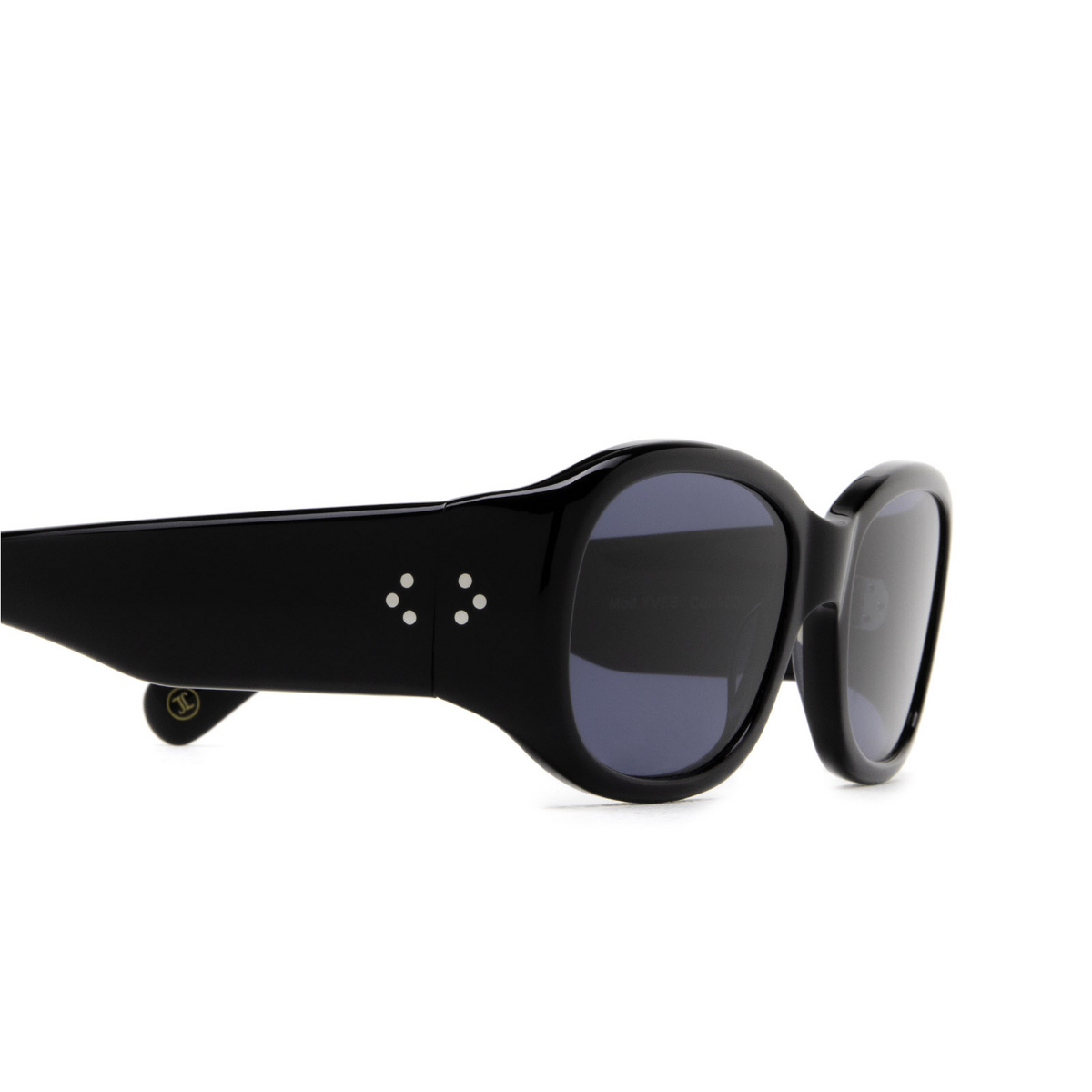 Lesca® Rectangle Sunglasses: YVES 21 SUN color 100 Black - product thumbnail 3/3