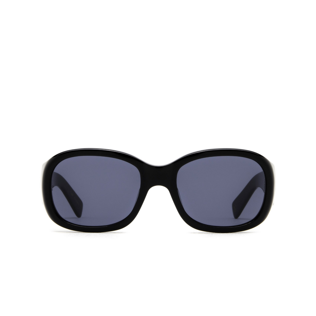 Lesca® Rectangle Sunglasses: YVES 21 SUN color Black 100 - front view.