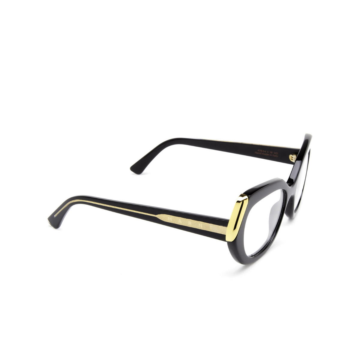 Marni® Irregular Eyeglasses: Antelope Canyon color Black 47B - three-quarters view.