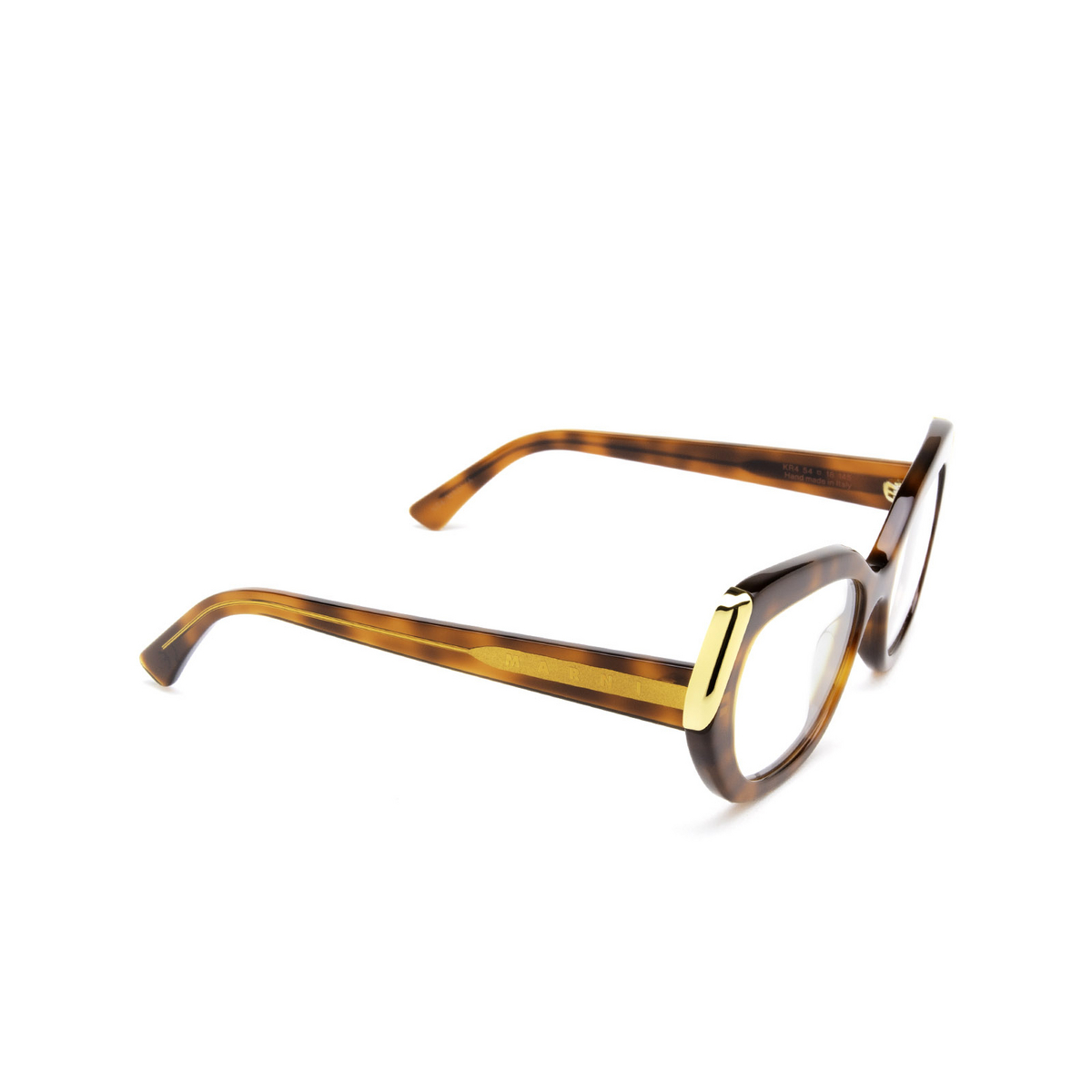 Marni® Irregular Eyeglasses: Antelope Canyon color KR4 Blonde Havana - three-quarters view