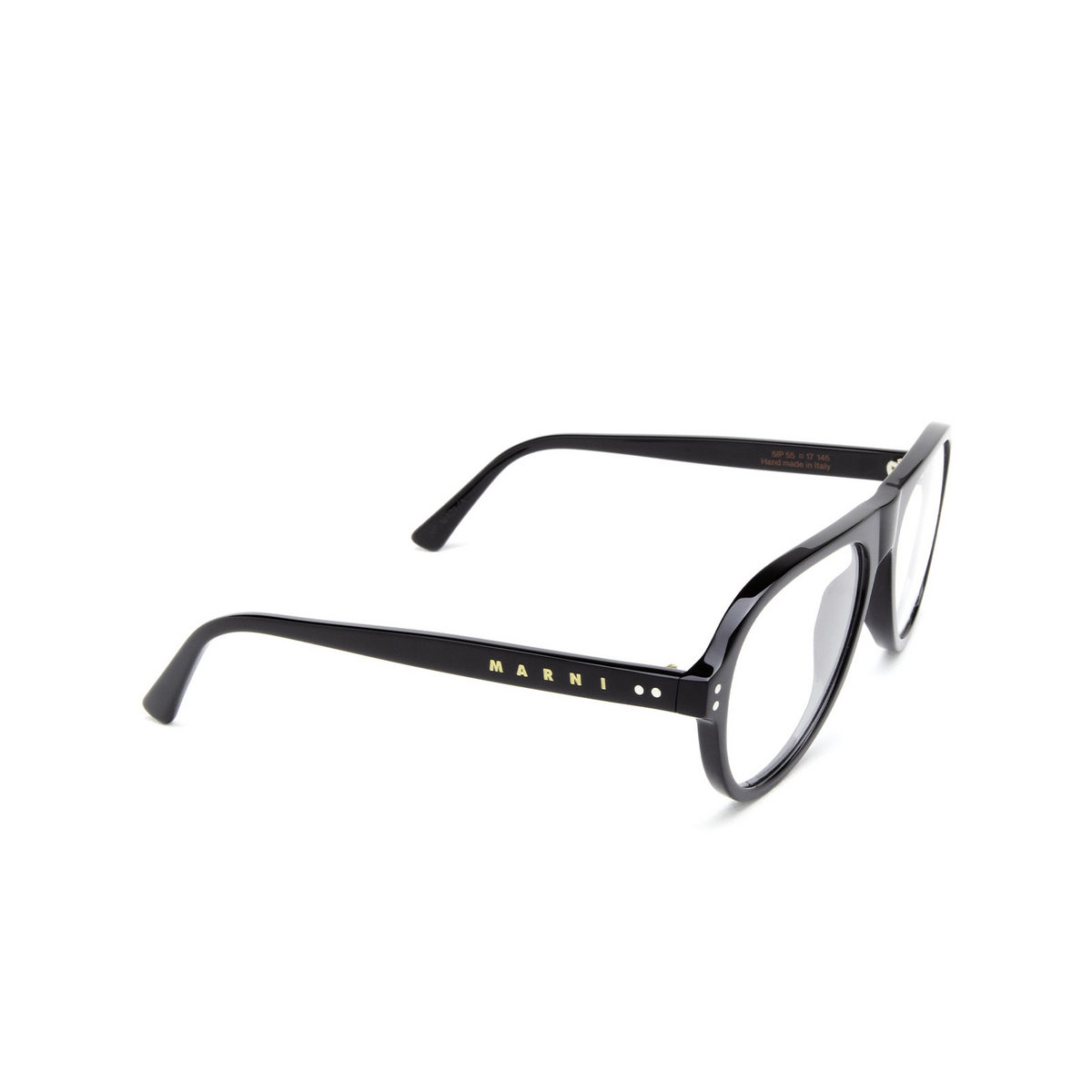 Marni® Aviator Eyeglasses: Blue Ridge Mountains color 5IP Black - three-quarters view