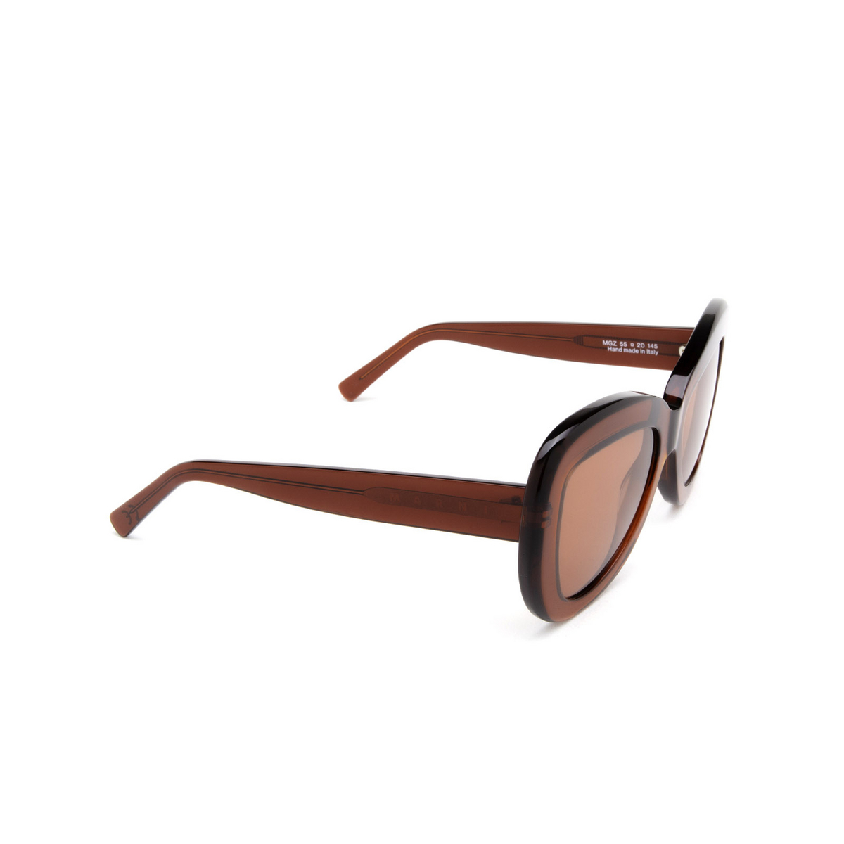 Marni® Butterfly Sunglasses: Elephant Island color Crystal Bordeaux Mgz - three-quarters view.