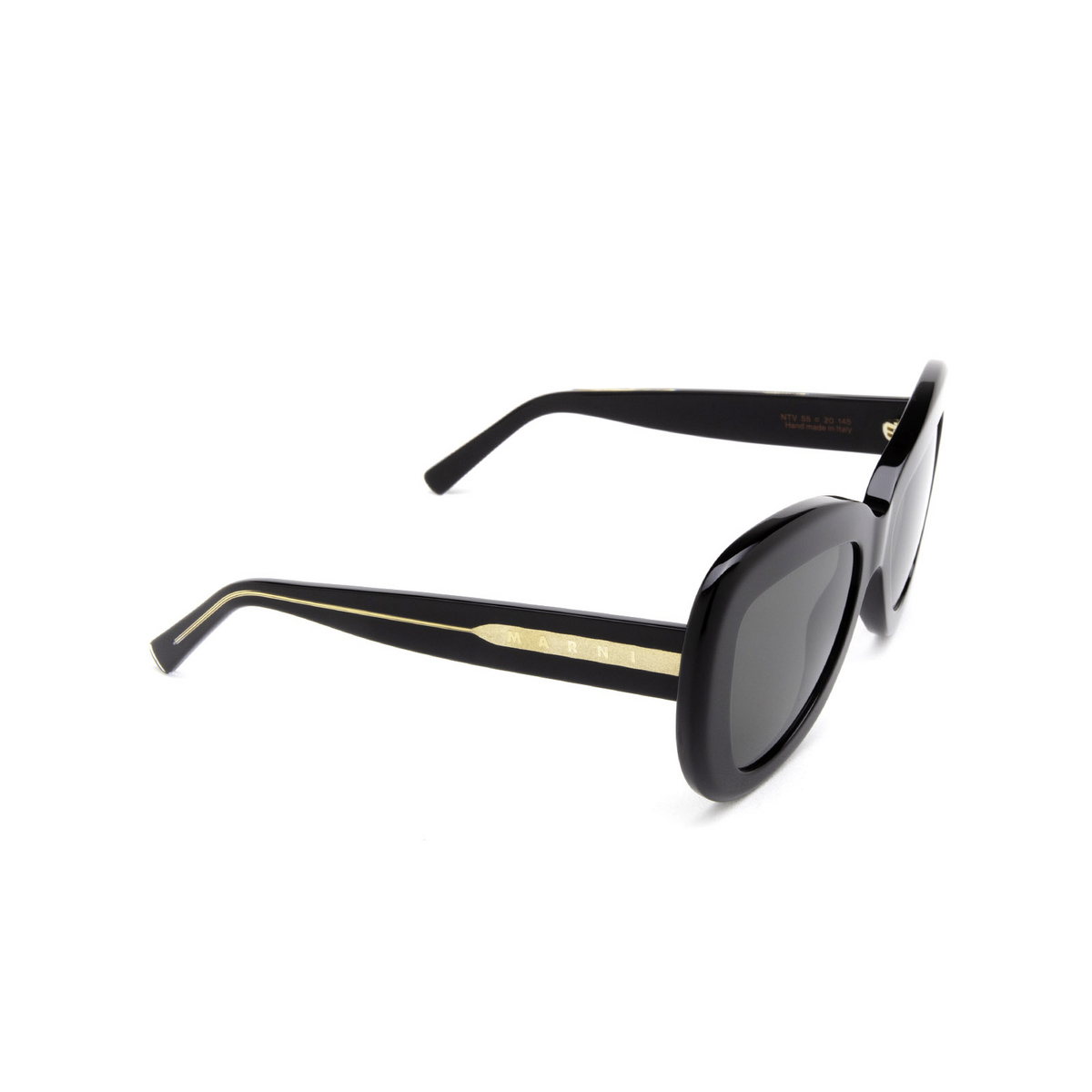 Marni® Butterfly Sunglasses: Elephant Island color Black Ntv - three-quarters view.