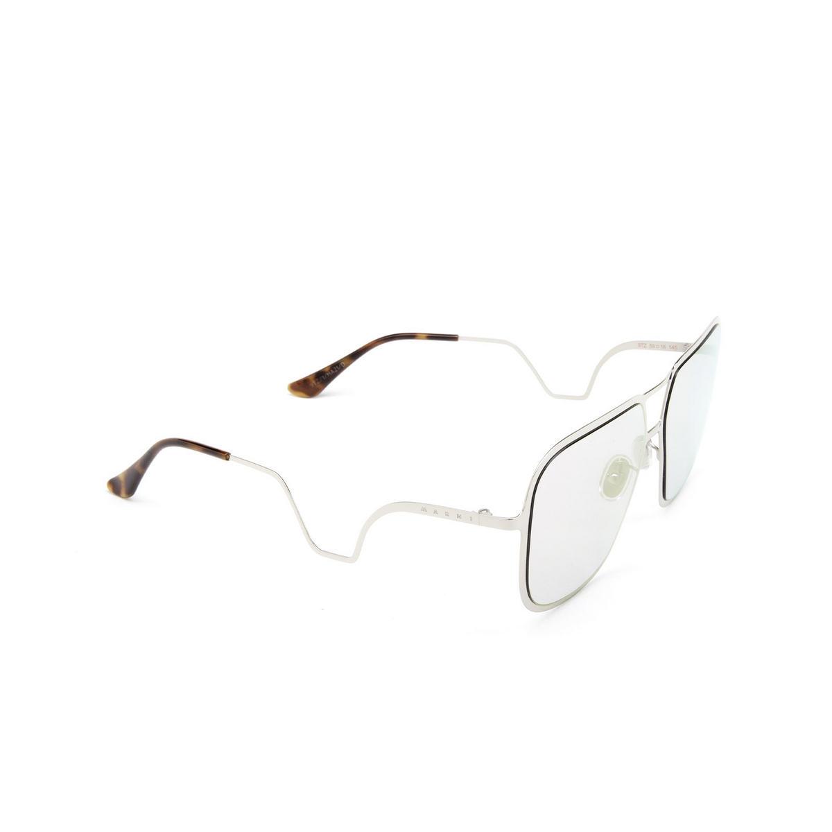 Marni® Square Sunglasses: Ha Long Bay color 9TZ Silver - three-quarters view