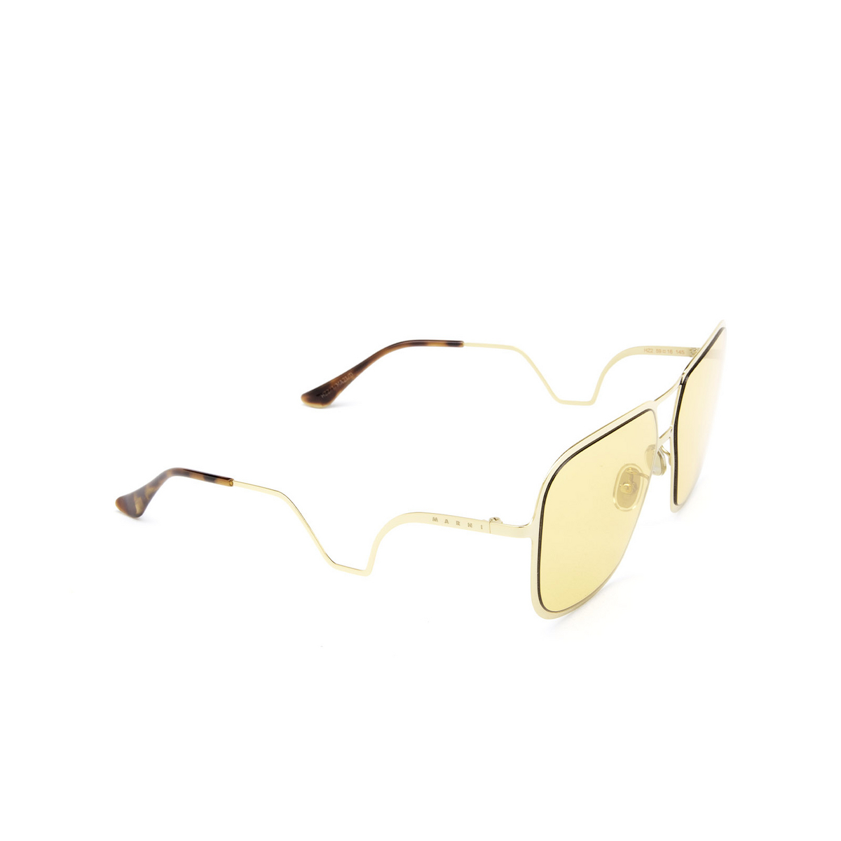 Marni® Square Sunglasses: Ha Long Bay color Yellow HZ2 - three-quarters view.