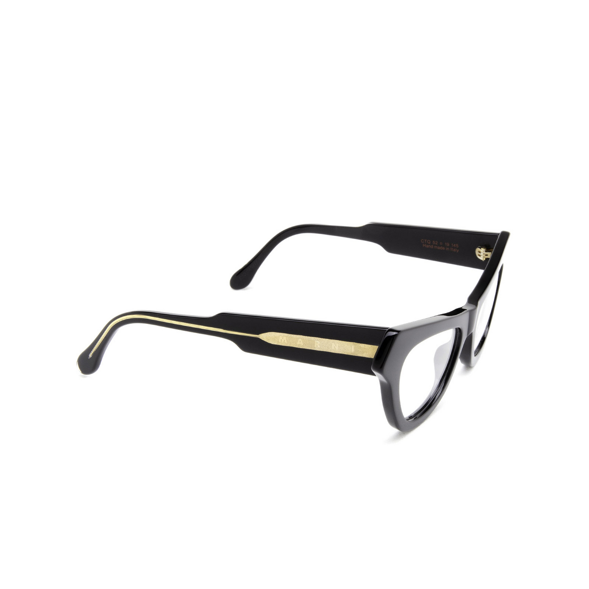 Marni® Irregular Eyeglasses: Jeju Island color Ctq Black - three-quarters view