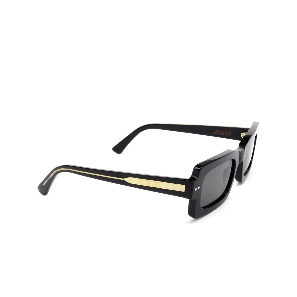 Marni® Rectangle Sunglasses: Lake Vostok color Black Vmi - three-quarters view.