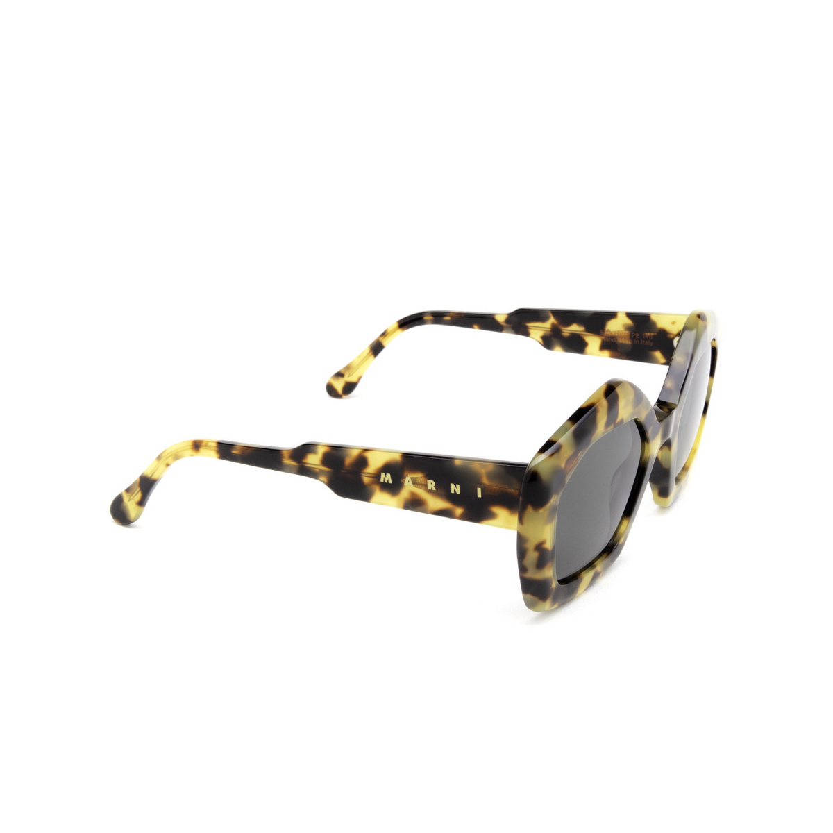 Marni® Irregular Sunglasses: Laughing Waters color Sol Leone E95 - three-quarters view.