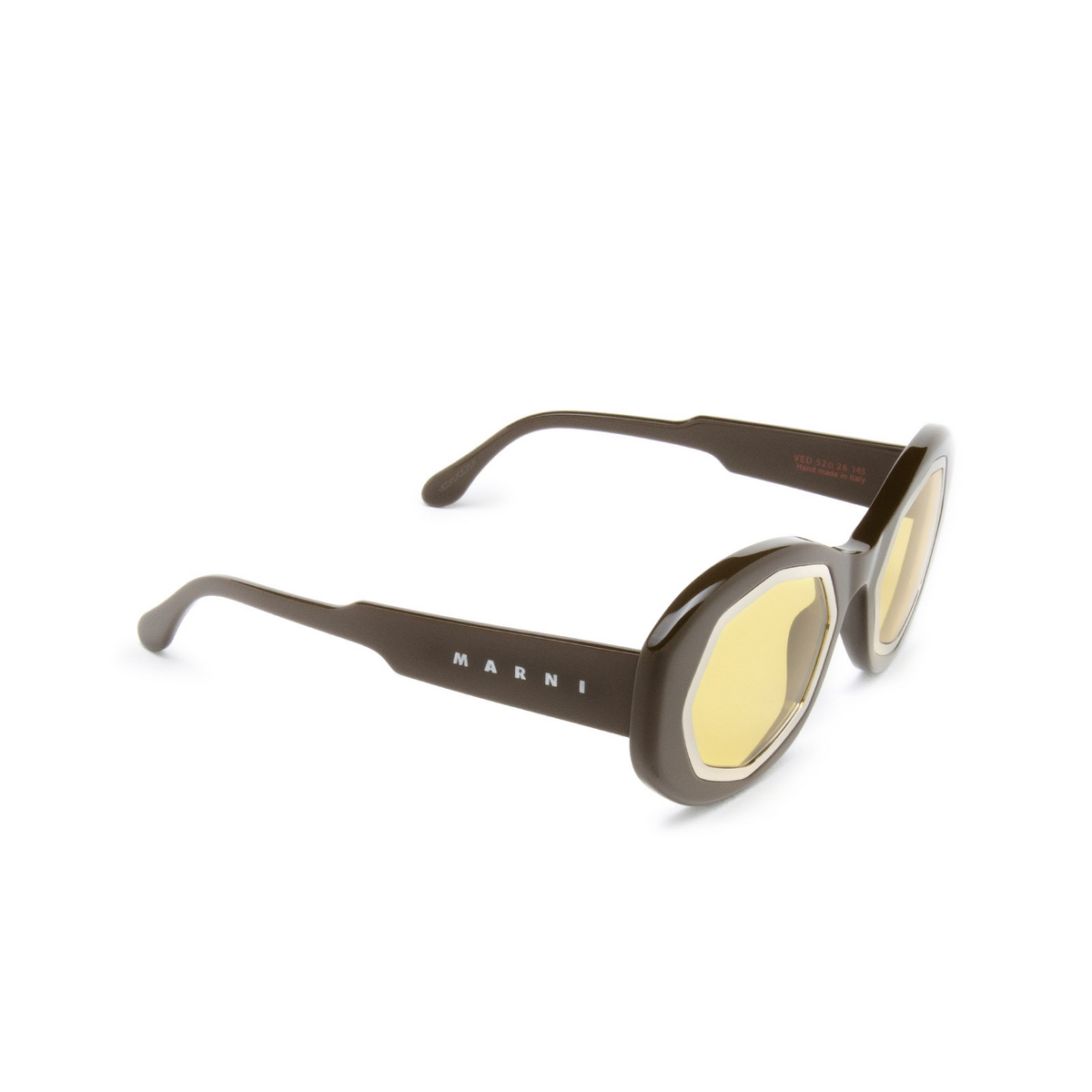 Marni MOUNT BROMO Sunglasses VED Brown - three-quarters view