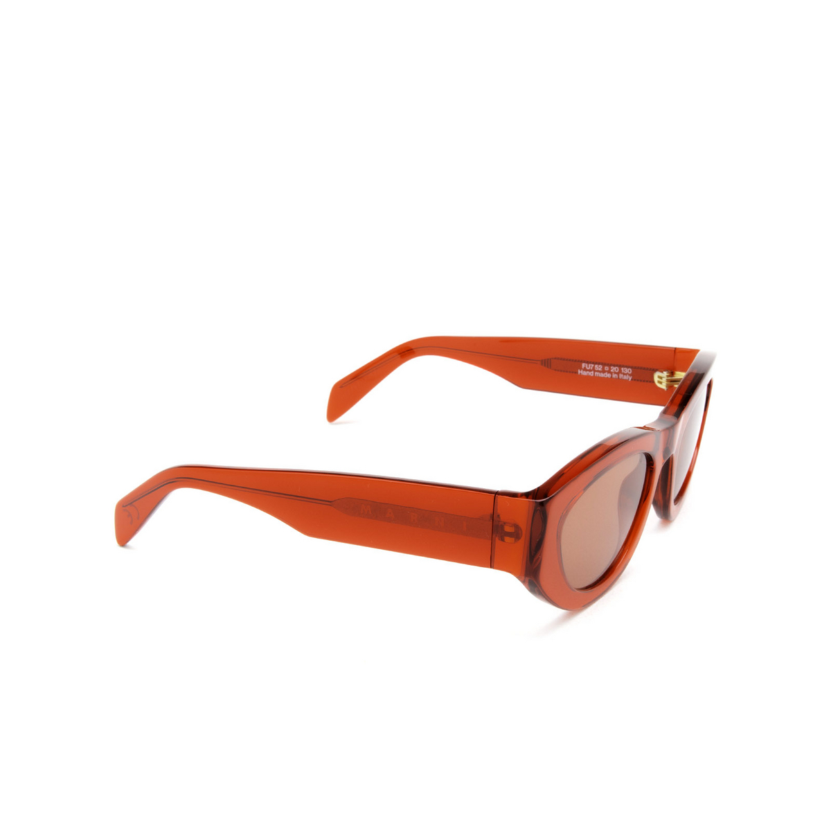 Marni® Cat-eye Sunglasses: Rainbow Mountains color Crystal Red FU7 - three-quarters view.
