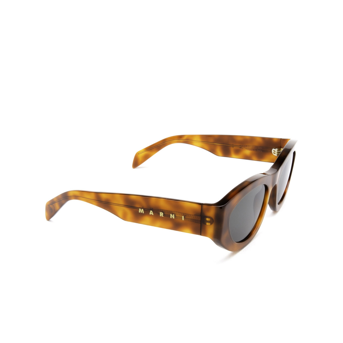 Marni® Cat-eye Sunglasses: Rainbow Mountains color Blonde Havana Rta - three-quarters view.