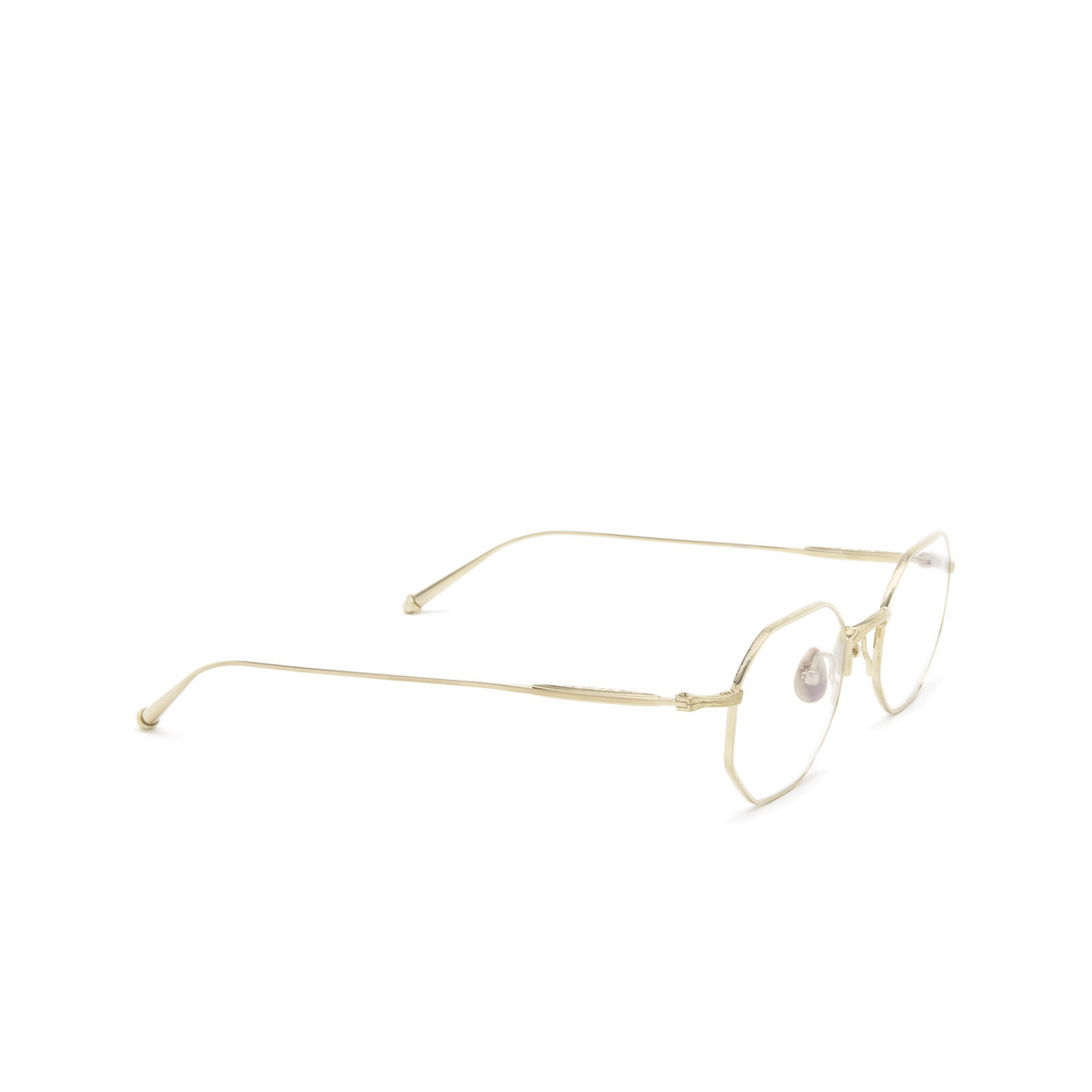 Matsuda® Square Eyeglasses: M3086 OPT color Brushed Gold Bg - three-quarters view.