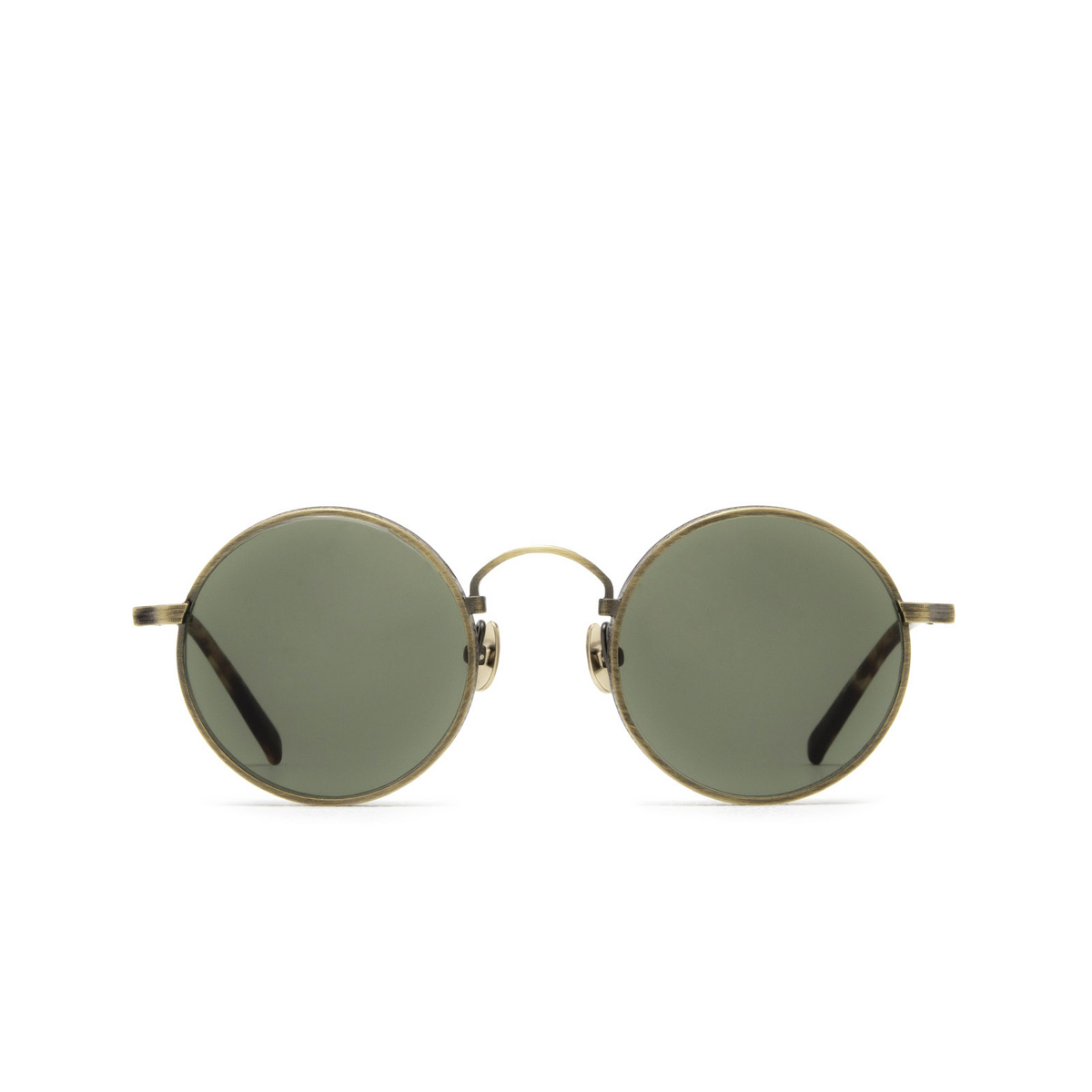 Matsuda M3100 Sunglasses AG-DBR Antique Gold - Dark Brown - front view