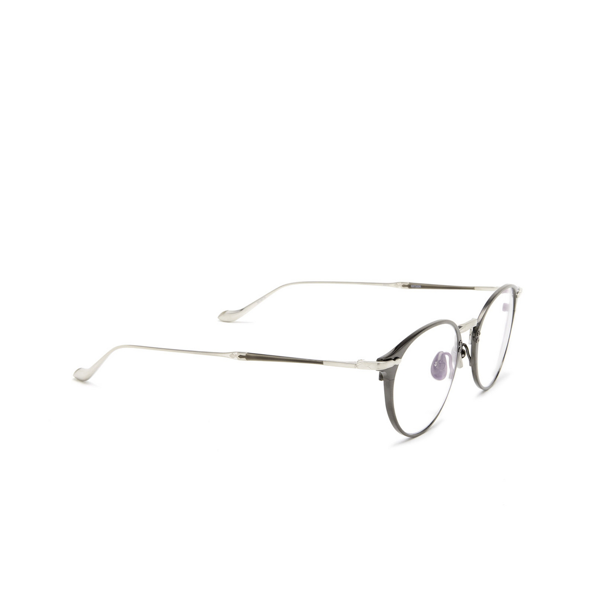 Matsuda® Round Eyeglasses: M3112 color Brushed Silver - Brushed Ruthenium Bs-brtm - three-quarters view.