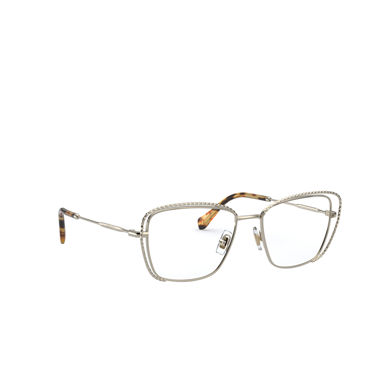 Miu Miu CORE COLLECTION Eyeglasses ZVN1O1 Pale Gold - three-quarters view