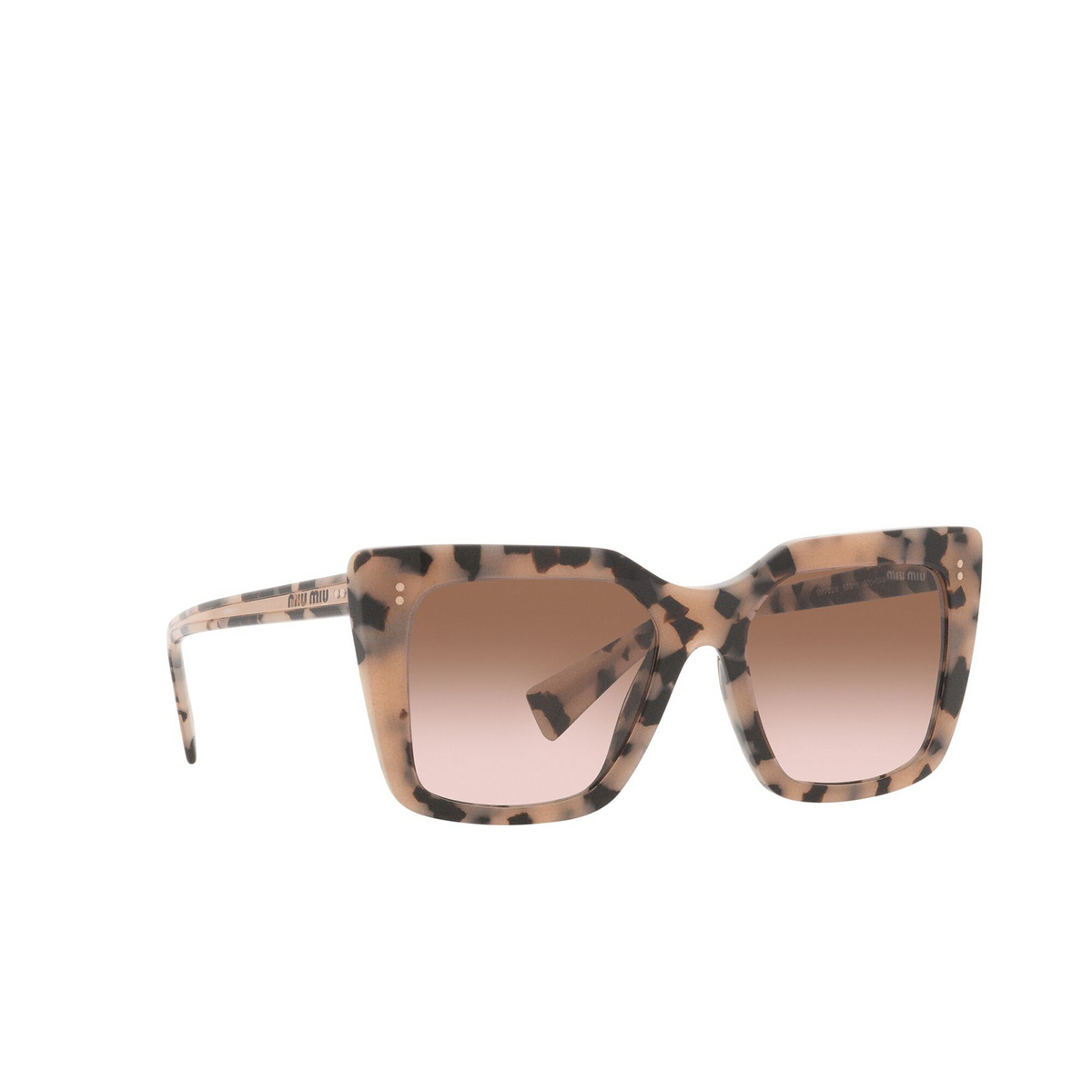 Miu Miu® Square Sunglasses: MU 02WS color Pink Havana 07D0A6 - three-quarters view.