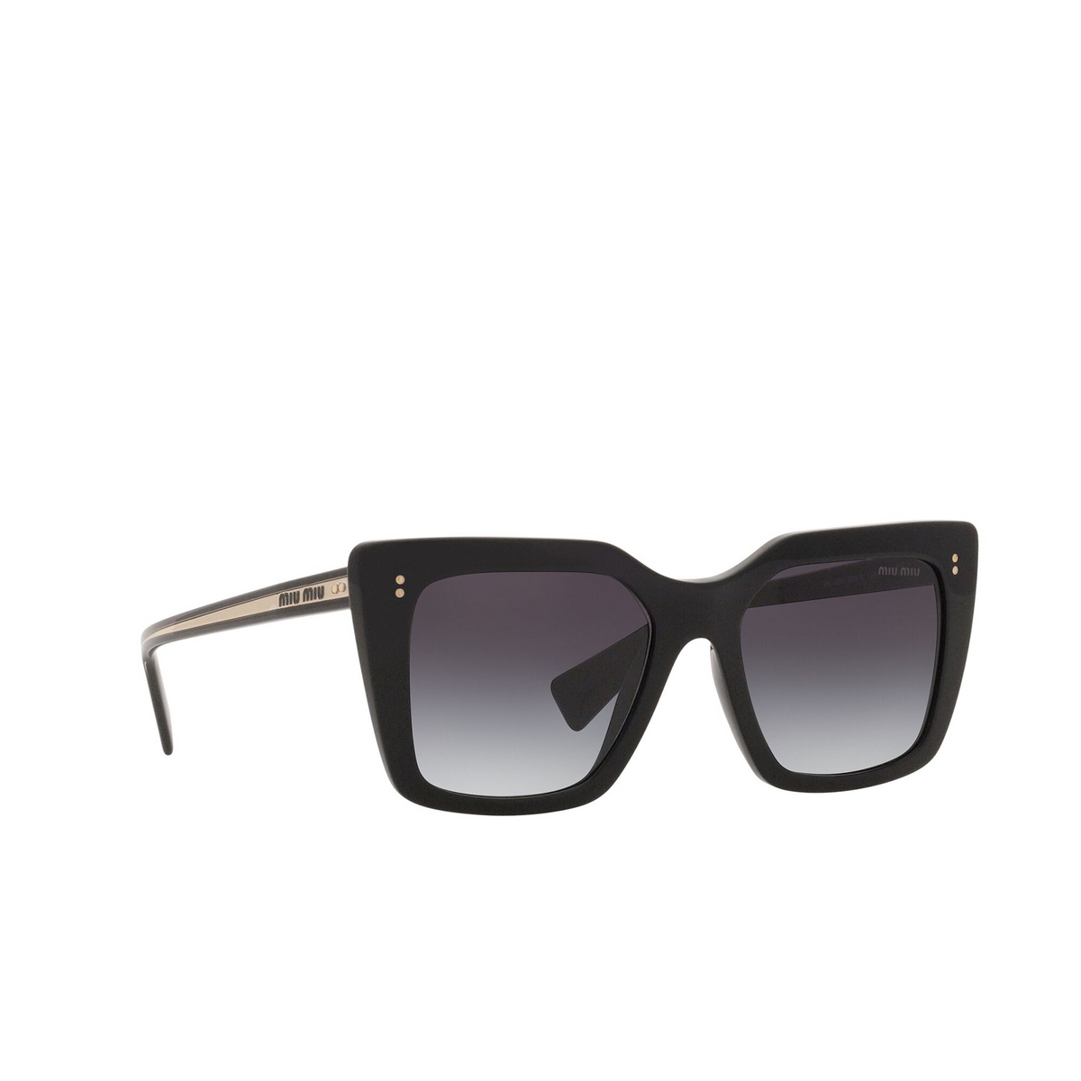 Miu Miu® Square Sunglasses: MU 02WS color Black 1AB5D1 - three-quarters view.