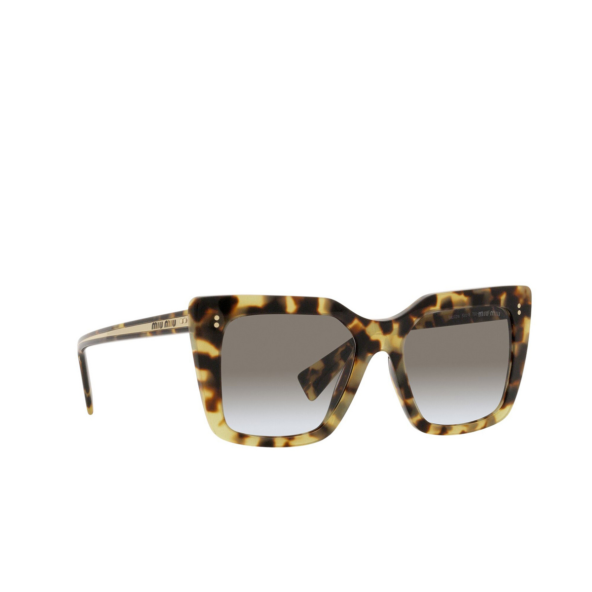 Miu Miu® Square Sunglasses: MU 02WS color Light Havana 7S00A7 - three-quarters view.