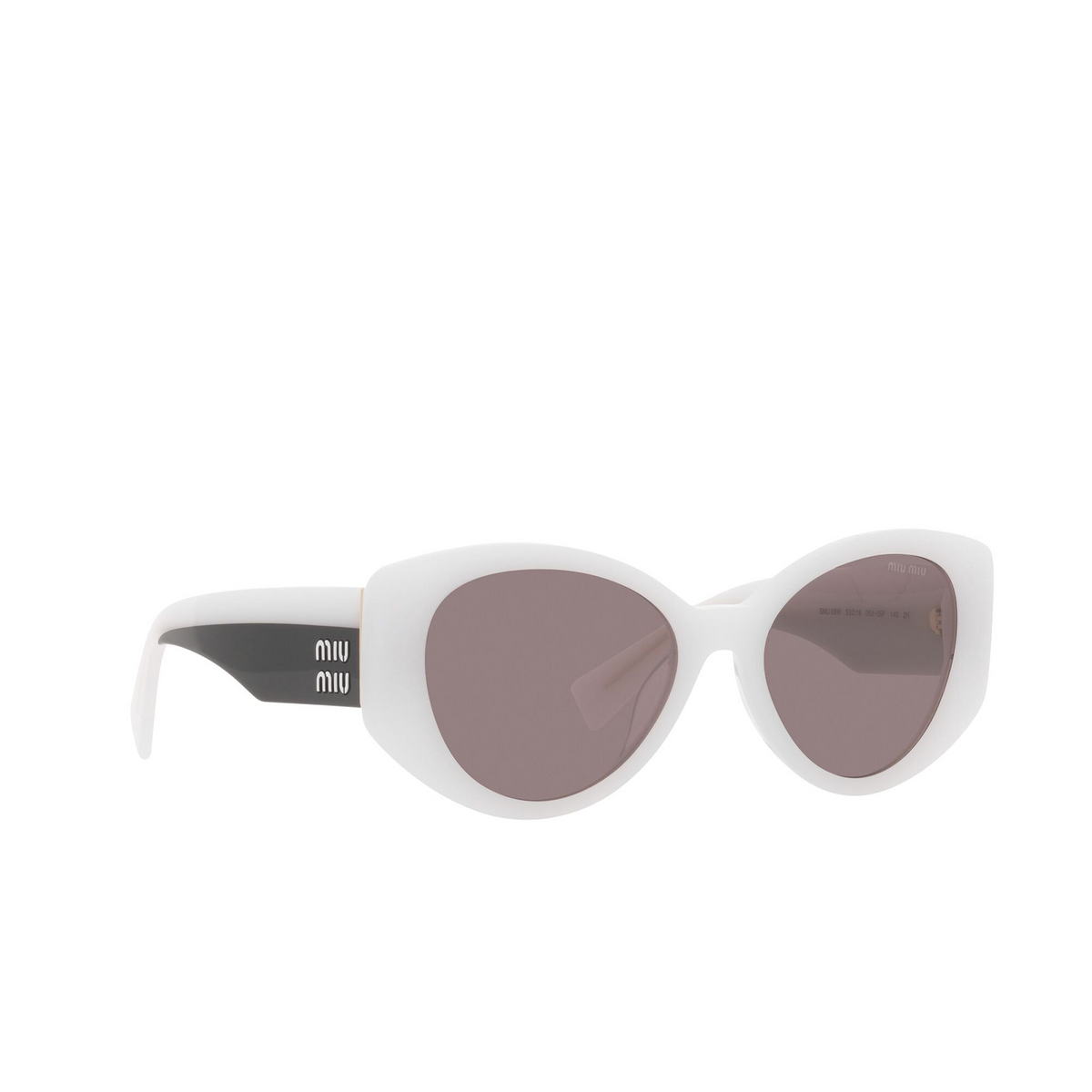Miu Miu® Cat-eye Sunglasses: MU 03WS color White Opal 05X05P - three-quarters view.