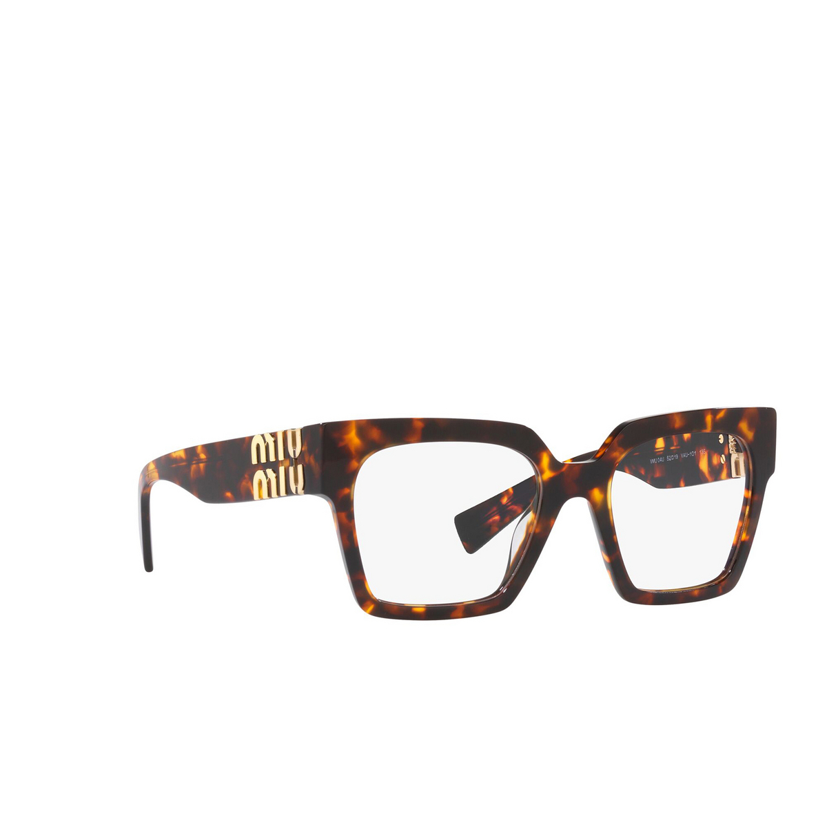 Miu Miu® Square Eyeglasses: MU 04UV color VAU1O1 Honey Havana - three-quarters view