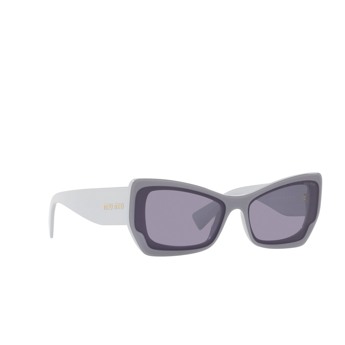 Miu Miu® Irregular Sunglasses: MU 07XS color Light Blue Blue 02T03N - three-quarters view.