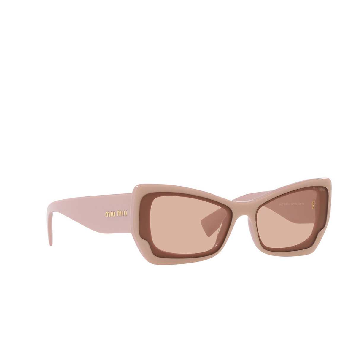 Miu Miu® Irregular Sunglasses: MU 07XS color Pink 03T3D2 - three-quarters view.