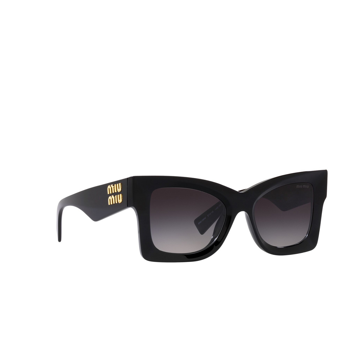 Miu Miu® Butterfly Sunglasses: MU 08WS color Black 1AB5D1 - three-quarters view.