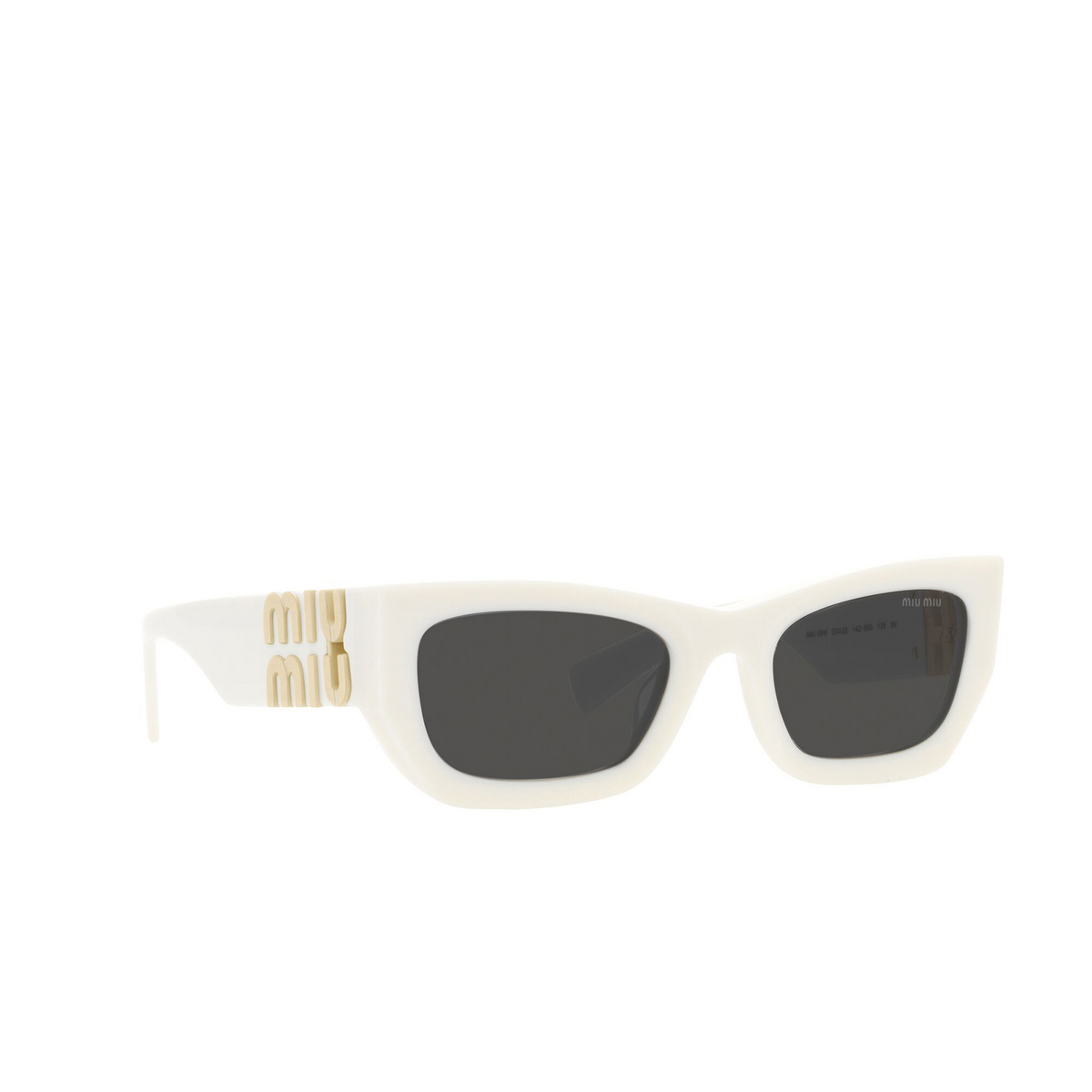 Miu Miu MU 09WS Sunglasses 1425S0 White - three-quarters view