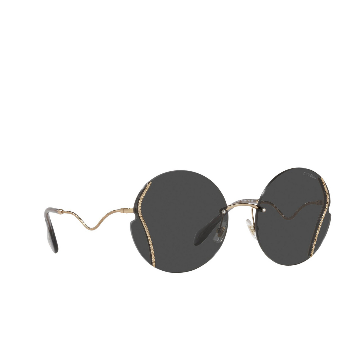 Miu Miu MU 50XS Sunglasses 7OE5S0 Antique Gold - three-quarters view
