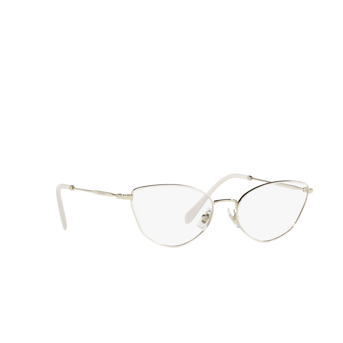 Miu Miu® Cat-eye Eyeglasses: MU 51SV color Ivory 2821O1 - three-quarters view.