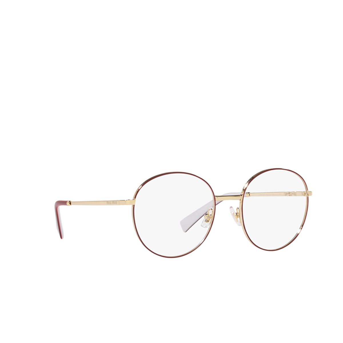 Miu Miu MU 51VV Eyeglasses 09X1O1 Bordeaux - three-quarters view