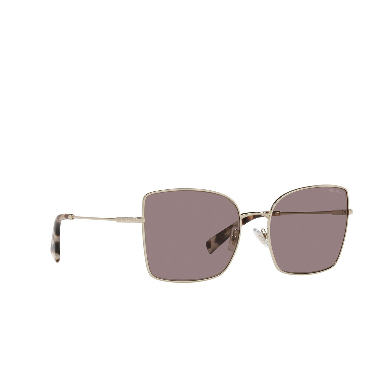 Miu Miu® Butterfly Sunglasses: MU 51WS color Pale Gold ZVN05P - three-quarters view.