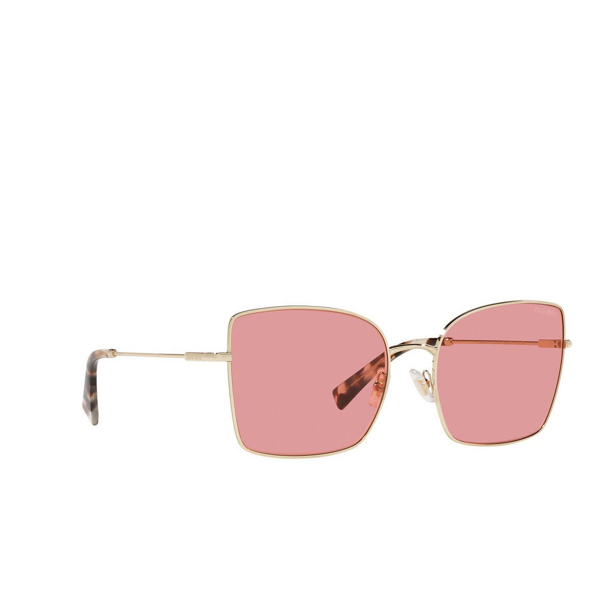 Miu Miu® Butterfly Sunglasses: MU 51WS color Pale Gold ZVN08P - three-quarters view.